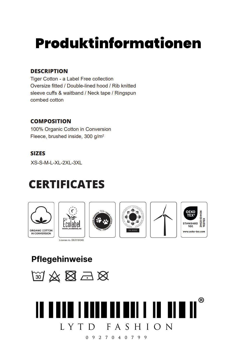 DSL Lissabon AK Organic Heavy Oversized Hoodie