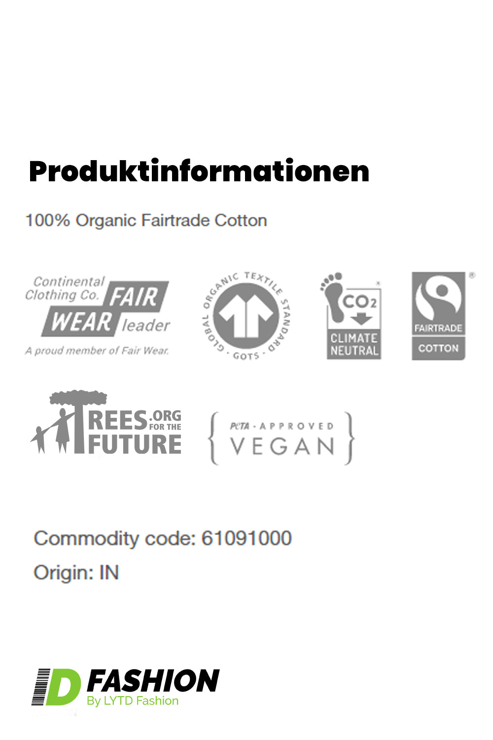 FS01 Unisex Regular Organic FairTrade T-Shirt