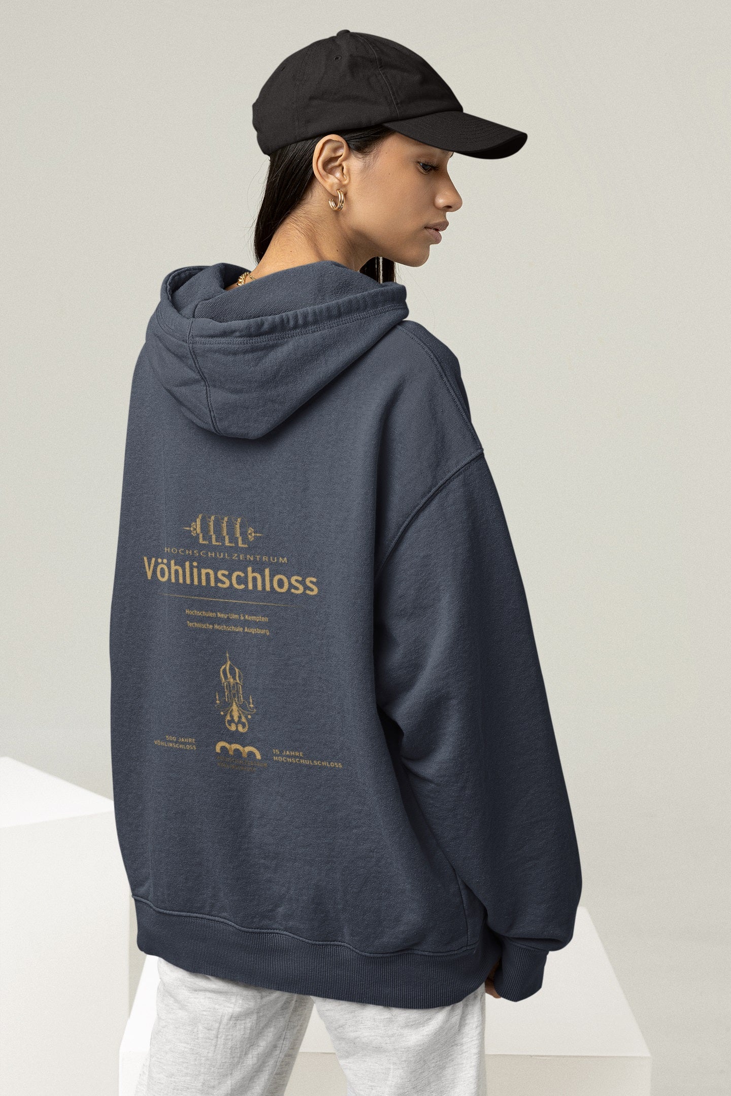 HSZ Vöhlinschloss 2025 Gold Print Organic Oversized Hoodie (Neutral)