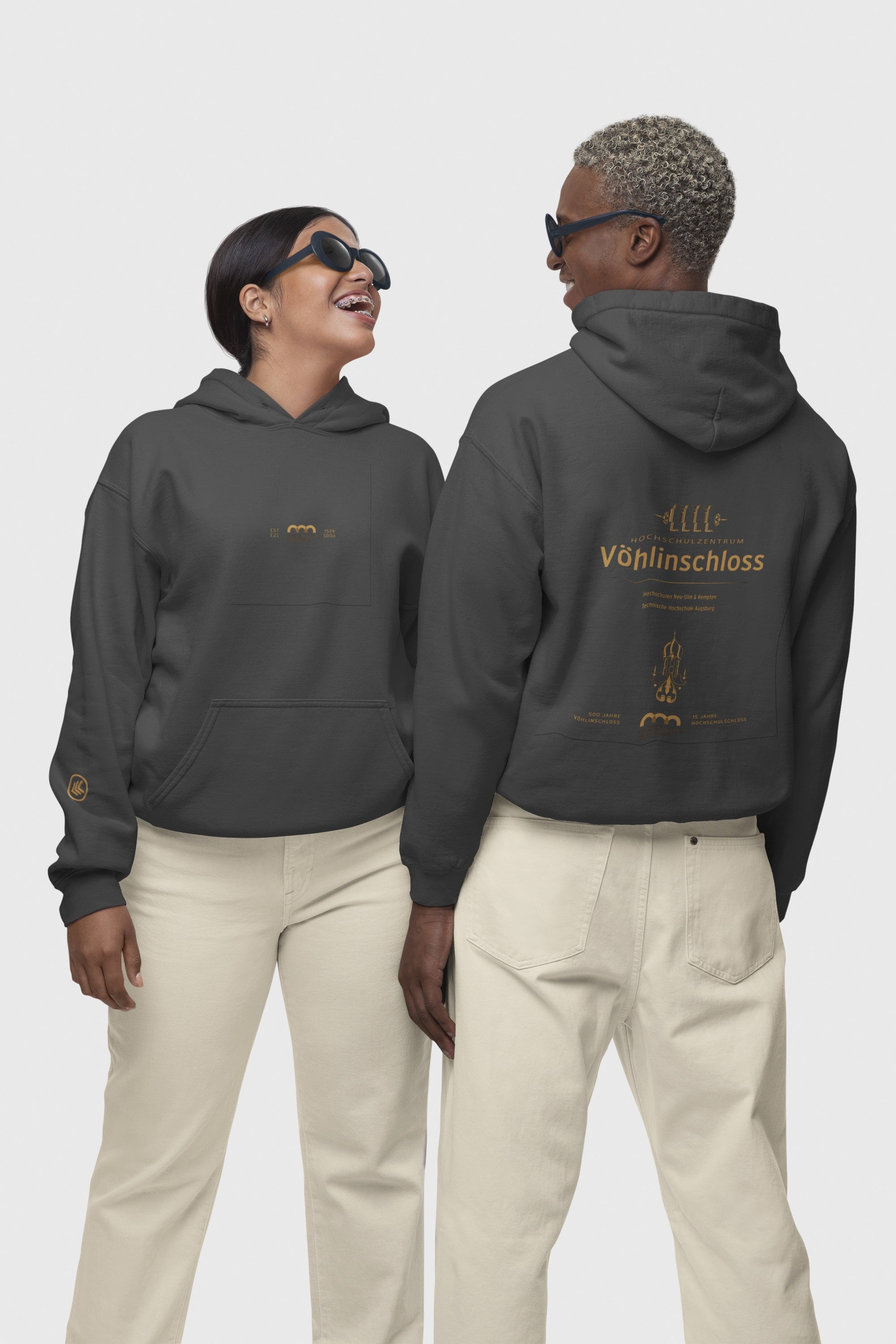 HSZ Vöhlinschloss 2025 Gold Print Organic Regular Hoodie (B&C)