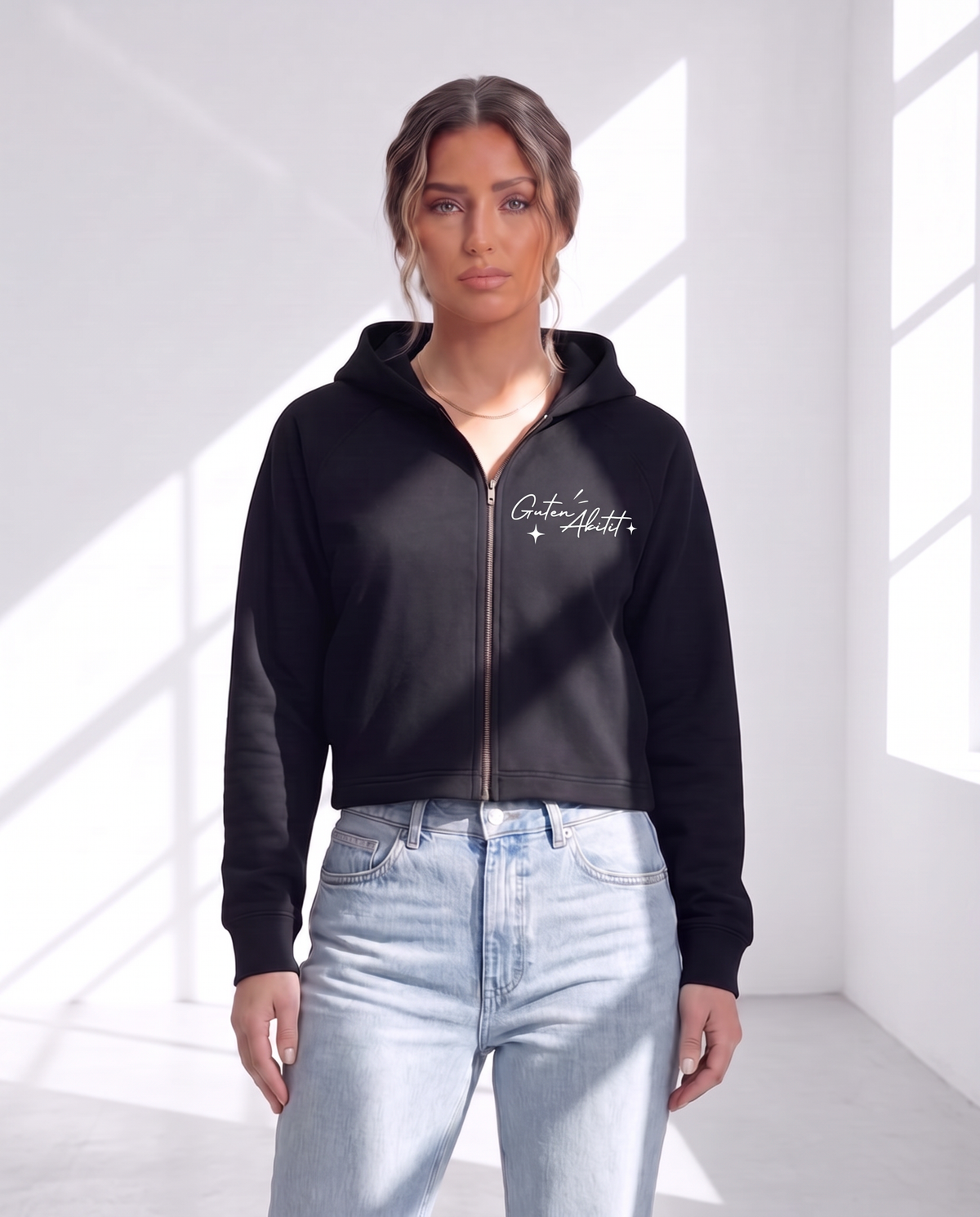 AEG Women Cropped Zip Hoodie