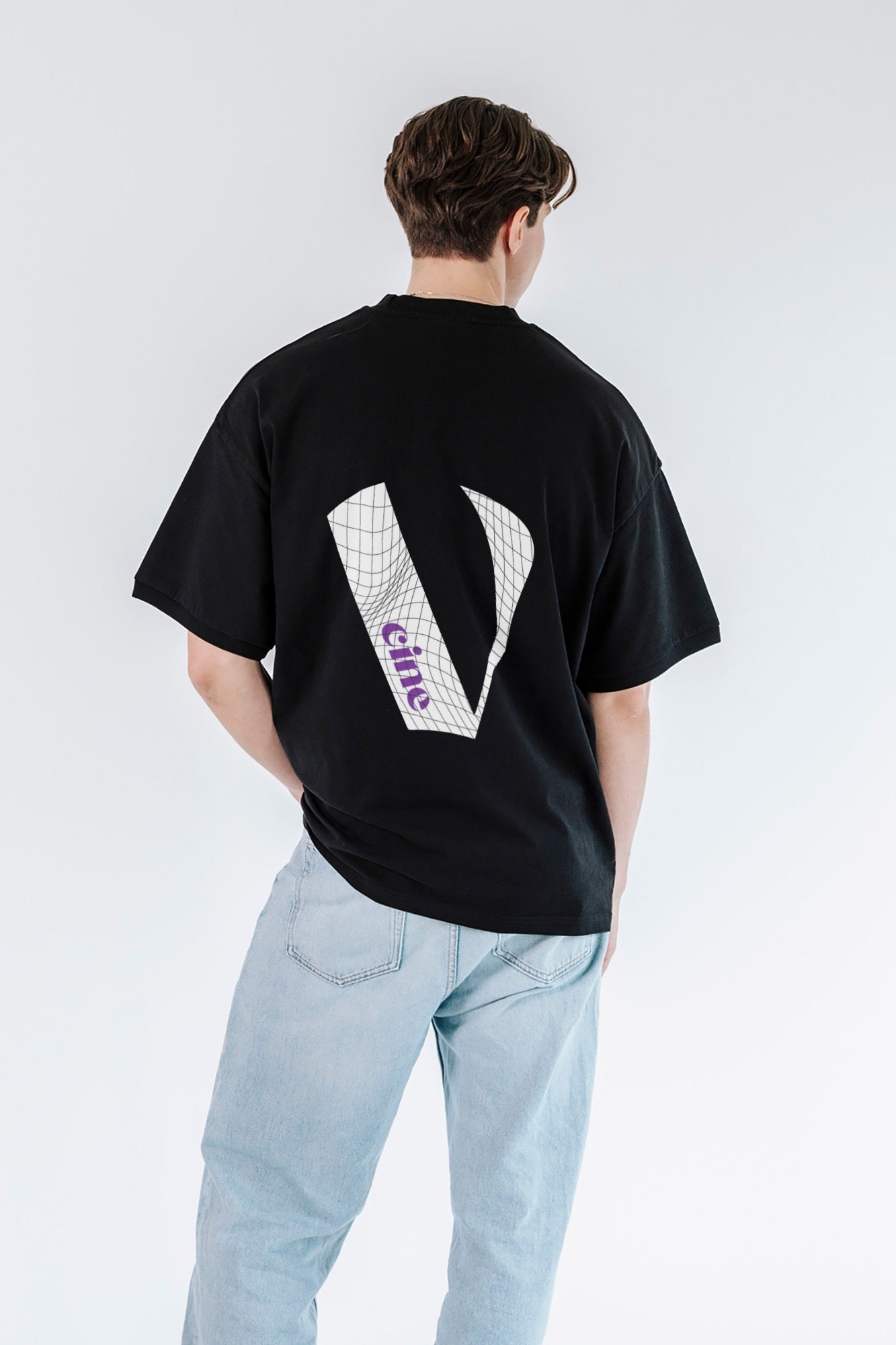 Vcine Media 2025 Organic Fair Heavy Oversized T-Shirt with White Design (LYTD)