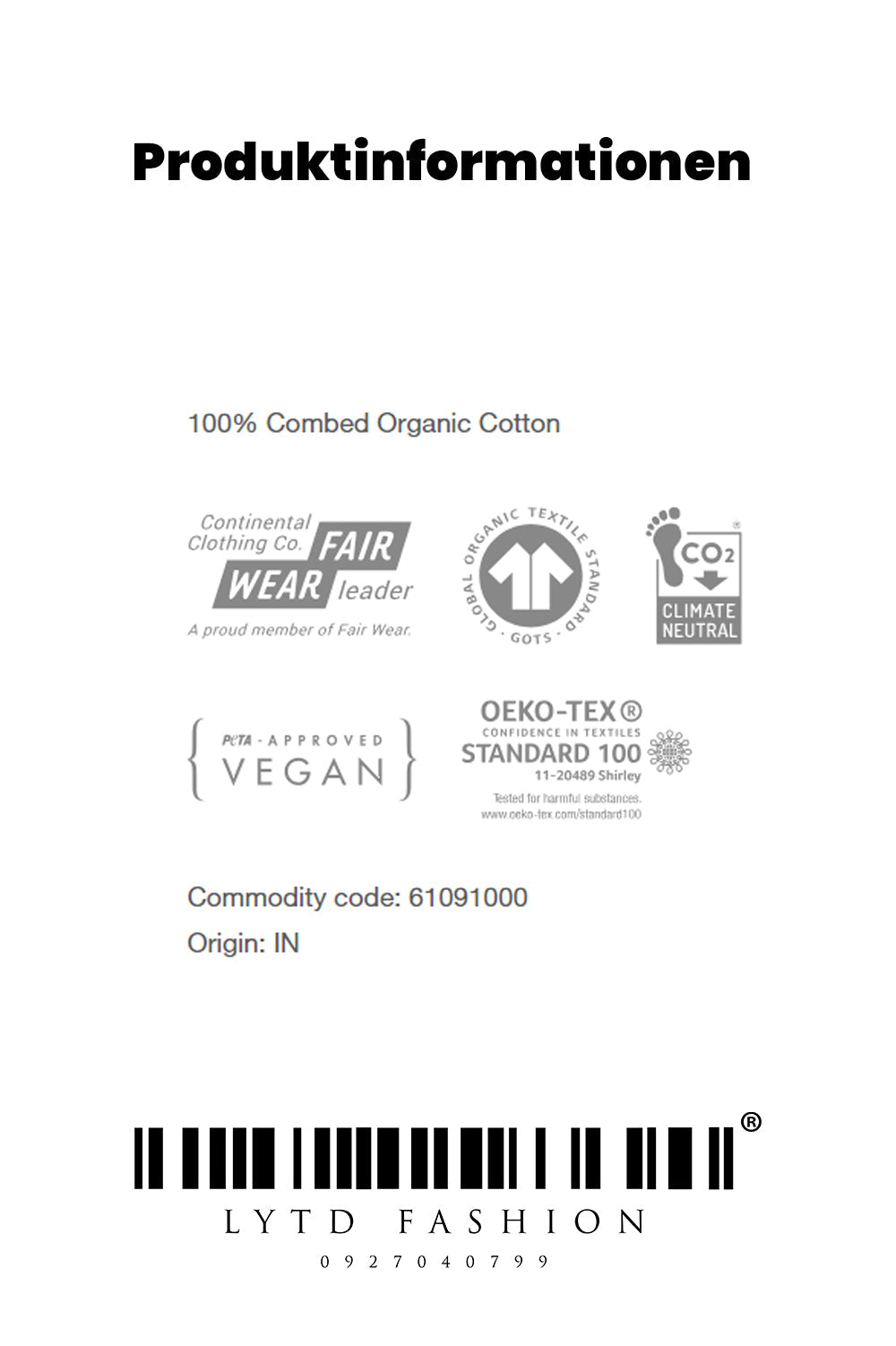 HWS Buchen Organic Fair Regular T-Shirt