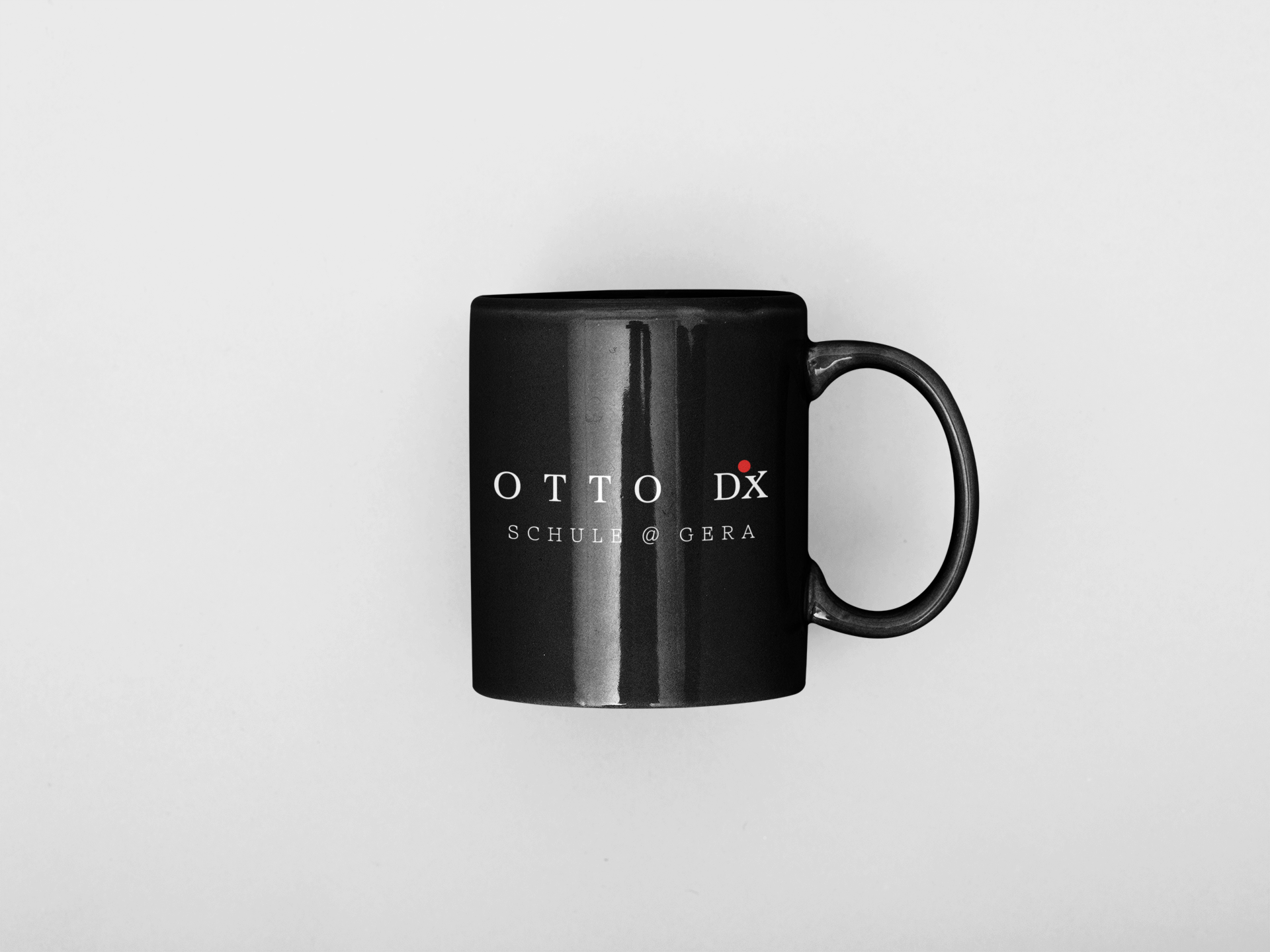 ROD-Gera SK25 Schwarze Tasse mit weißer Lasergravur, 350ml [40st.]