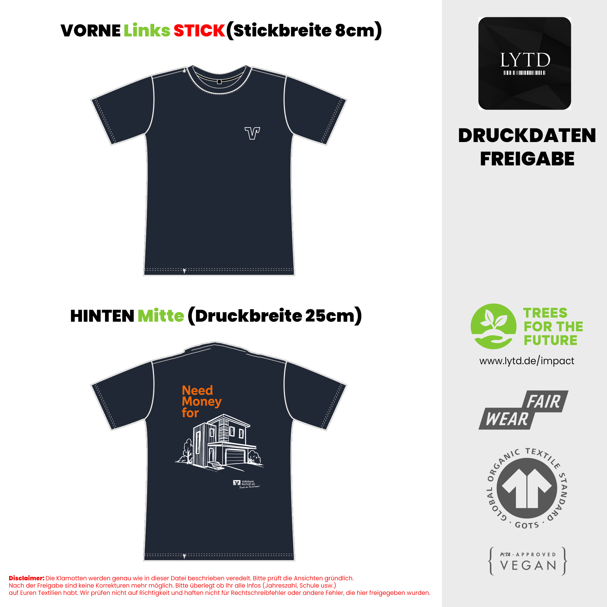 Volksbank Bocholt 26-003 V4 Haus Men Organic Regular T-Shirt 190gsm